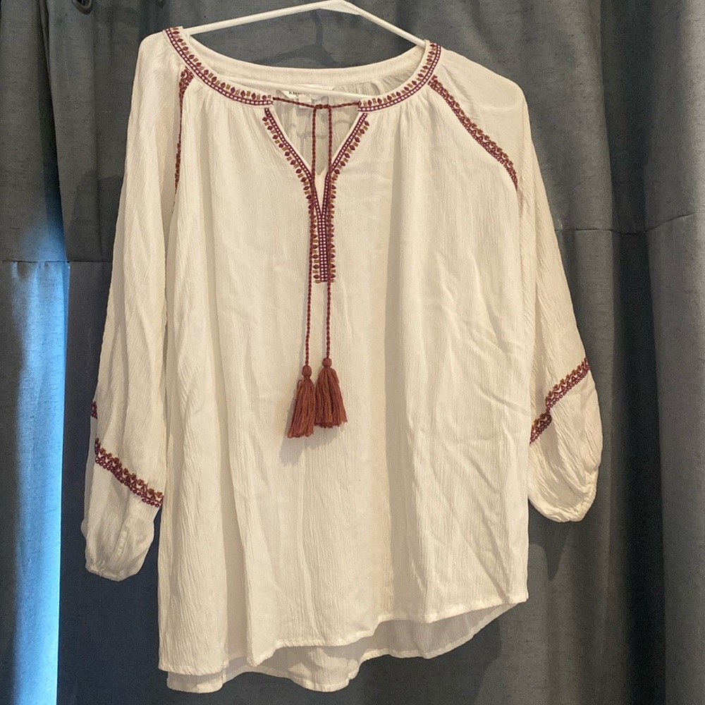 Womens White Tops Short Sleeve Crew Neck Summer Flowy Pleated Blouse